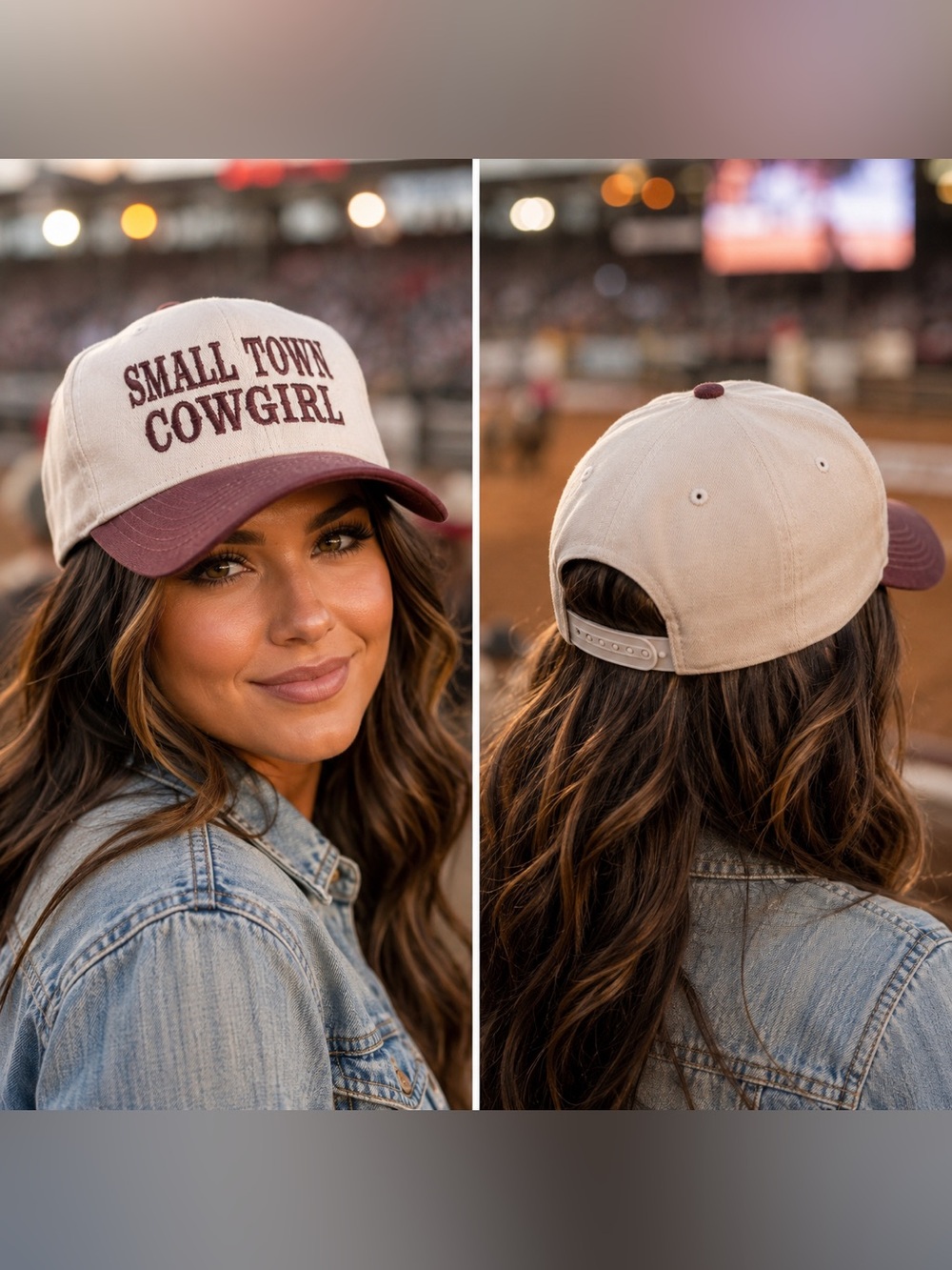 🆕 Small Town Cowgirl Cream & Raisin Snapback Hat Western Cap NWT - Picture 2 of 2
